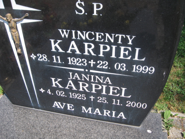 Janina Karpiel 1925 Kotliska - Lwówek Śląski - Grobonet - Wyszukiwarka osób pochowanych